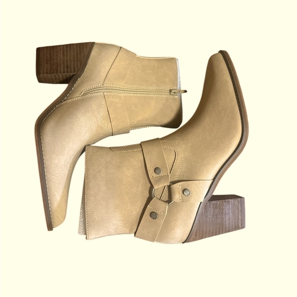 Oasis Society Jackson Pointed Toe Bootie Size 9 Khaki Zipper Closure NEW - Picture 5 of 10